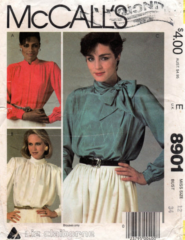 McCall's 8901 liz claiborne 80s blouses