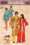 Simplicity 5685 Womens Jiffy Wrap Robe Kimono Style Dressing Gown 1970s Vintage Sewing Pattern Size 12 or 14