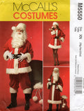 McCall's M5550 Mens Womens UNISEX Santa Claus Suit Costume Sewing Pattern Size S - L or XL - XXL UNCUT Factory Folded