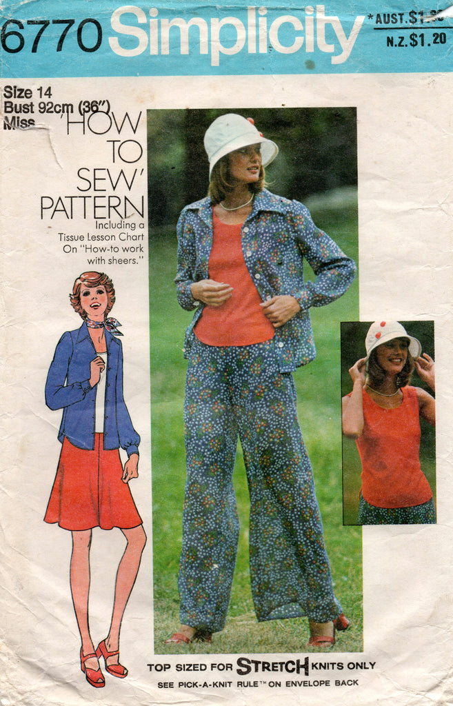 Simplicity Pattern 8605 Misses PullOn Skirt And Pants