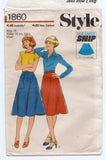 Style 1860 Womens EASY Flared Skirt 1970s Vintage Sewing Pattern Size 12  or 16