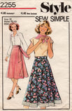 Style 2255 Womens Classic A Line Wrap Skirt 1970s Vintage Sewing Pattern Size 14 or 16