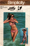 Simplicity 6921 Womens JIFFY Halter Reversible Bikini & Beach Shawl 1970s Vintage Sewing pattern Size 10 or 12