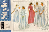 Style 3251 Womens Full Skirt Wedding or Bridesmaids Dress & Petticoat 1980s Vintage Sewing Pattern Size 16 Bust 38 inches