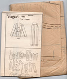 Vogue Paris Original 1885 CLAUDE MONTANA Womens Bustier Effect Jacket & Cuffed Pants 1990s Vintage Sewing Pattern Size 12 - 16 UNCUT Factory Folded