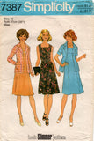 Simplicity 7387 Womens Square Neck Princess Dress & Jacket 1970s Vintage Sewing Pattern Size 16 Bust 38 Inches