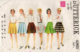 Butterick 4965 Womens Flared Circle Gathered or Pleated Skirts 1960s Vintage Sewing Pattern Waist 27 inches