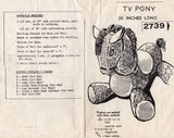 Mail Order 2739 Toddlers TV Pony Cushion 1970s Sewing Pattern Size 20 inches UNCUT Factory Folded
