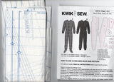 Kwik Sew K3713 Mens Onesie Style Pajamas Out Of Print Sewing Pattern Size S - XXL UNCUT Factory Folded