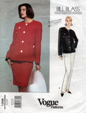 Vogue American Designer 1308 BILL BLASS Womens Jacket Skirt Pants 1990s Vintage Sewing Pattern Size 6 - 10 or 12 - 16 UNCUT Factory Folded