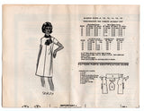 Mail Order 9909 Womens Shift Dress with French Darts & Neck Button Tab with Scarf  1960s Vintage Sewing Pattern Bust 34 inches UNUSED Factory Folded