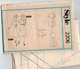 Style 2206 Womens Zip Front Fit & Flare Dress with Yoke 1970s Vintage Sewing Pattern Size 14 Bust 36 inches