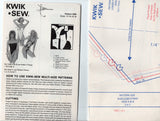 Kwik Sew 1524 & 1525 Womens High Cut Leg Colour Block Stretch Swimsuit or Maillot 1980s Vintage Sewing Pattern Bust 31 - 36 or 37 - 42 Inches UNCUT Factory Folded