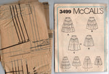 McCall's 3499 Womens Tiered Ruffled Flared Skirts 1980s Vintage Sewing Pattern Size 6 - 12