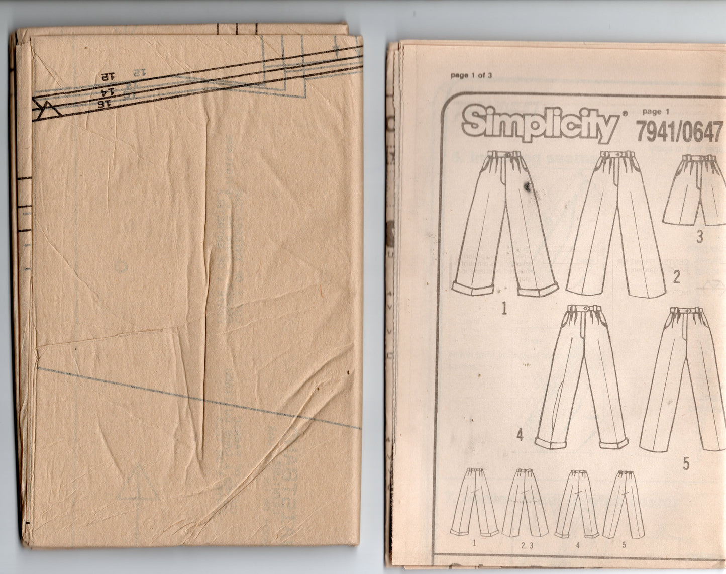 Simplicity 7941 Womens EASY 4 Hour Pleated Pants or Shorts 1990s Vintage Sewing Pattern Size 12 - 16 UNCUT Factory Folded