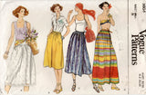 Vogue 9804 Womens Summer Skirts A Line or Wrap with Pockets 1970s Vintage Sewing Pattern Size 10 Waist 25 inches