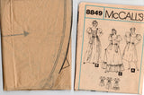 McCall's 8849 Womens Puffy Sleeved Full Skirt Wedding Dress Wedding or Bridesmaids Dress Gown 1980s Vintage Sewing Pattern Size 12 Bust 34 inches