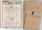 McCall's M7203 Womens Drop Waisted Jumpsuits & Rompers Out Of Print Sewing Pattern Size 14 - 22 UNCUT Factory Folded