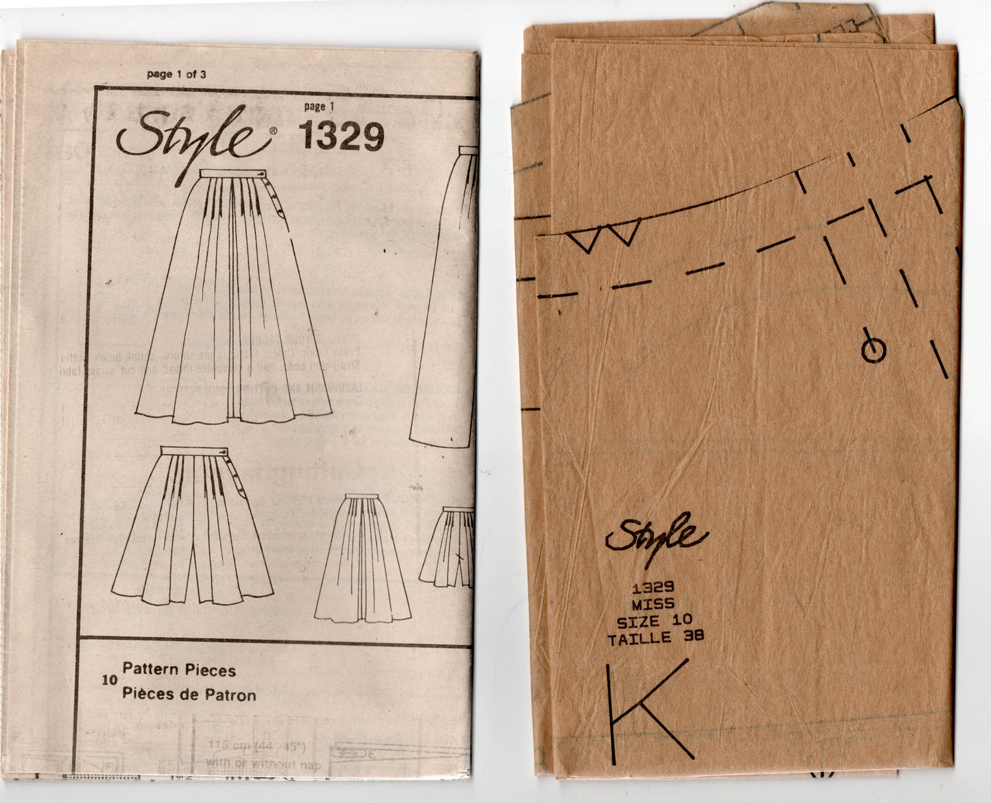 Style 1329 Womens Side Buttoned Skirt Culottes & Pants 1980s Vintage Sewing Pattern Size 10 Waist 25 inches