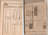 New Look 6734 Womens EASY Jacket Top & Pants 1990s Vintage Sewing Pattern Size 10 - 22 UNCUT Factory Folded