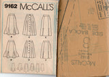 McCall's 9162 Womens Pleated or Fluted Skirts 1980s Vintage Sewing Pattern Size 12  Waist 26.5 inches
