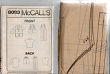McCall's 8093 Womens Casual Jacket Top Shorts & Pants 1990s Vintage Sewing Pattern Size 12 - 16 UNCUT Factory Folded