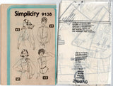 Simplicity 9138 Womens Classic Shirts with Collar & Pocket Variations 1980s Vintage Sewing Pattern Size 12 Bust 34 inches