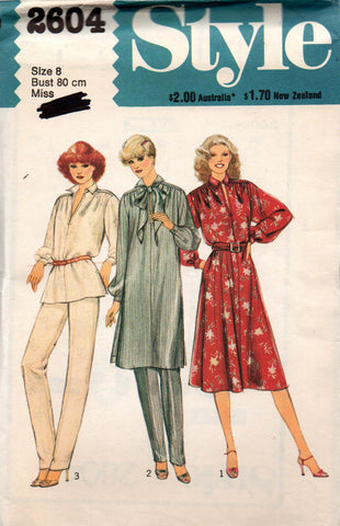 Style 2604 70s shirt dress pants tunic