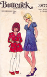 Butterick 3877 Girls Puff or Long Sleeved Dress 1970s Vintage Sewing Pattern Size 10