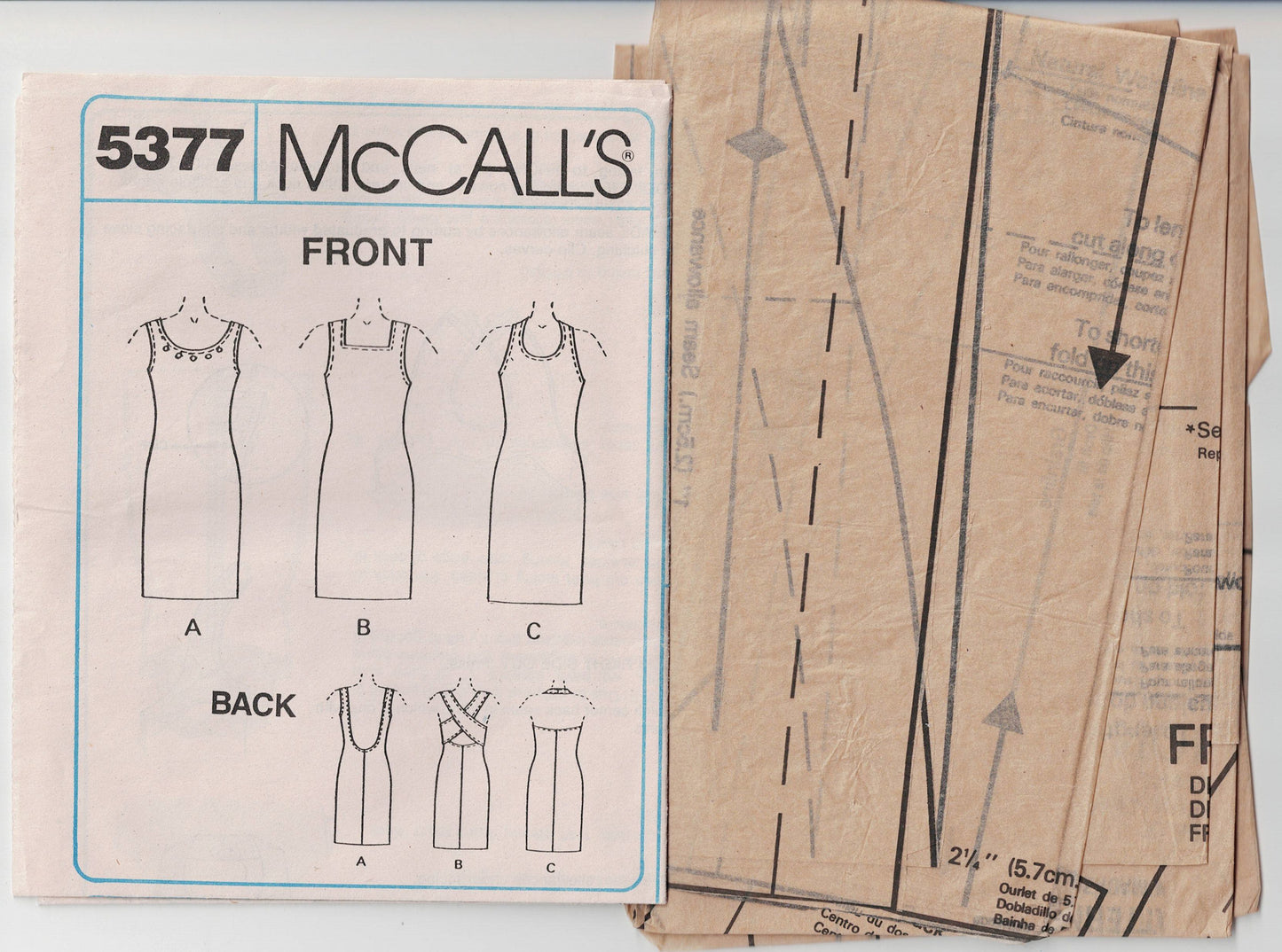 McCall's 5377 Womens Stretch Evening Sheath Dress 1990s Vintage Sewing Pattern Size 14 Bust 36 inches