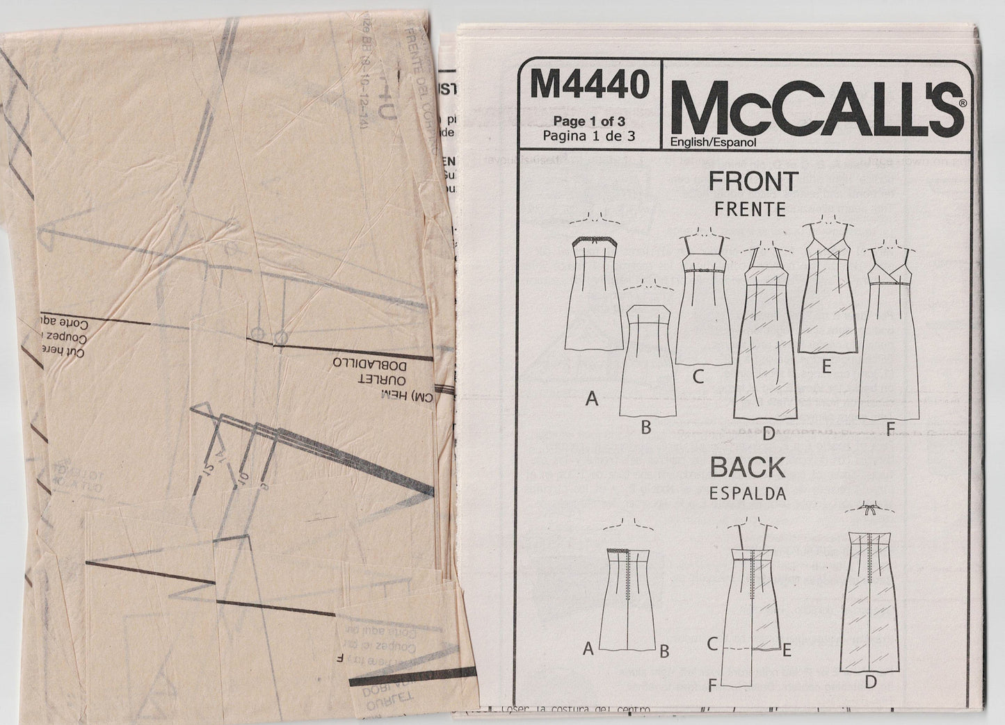 McCall's 4440 Womens Empire Waisted Sundress Out Of Print Sewing Pattern Size 8 - 14 UNCUT Factory Folded