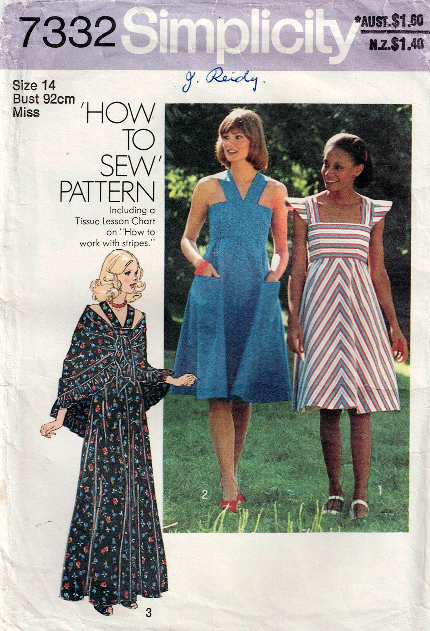 Simplicity 7332 Womens High Waisted Sundress Maxi Dress Shawl 1970s All The Precious Things