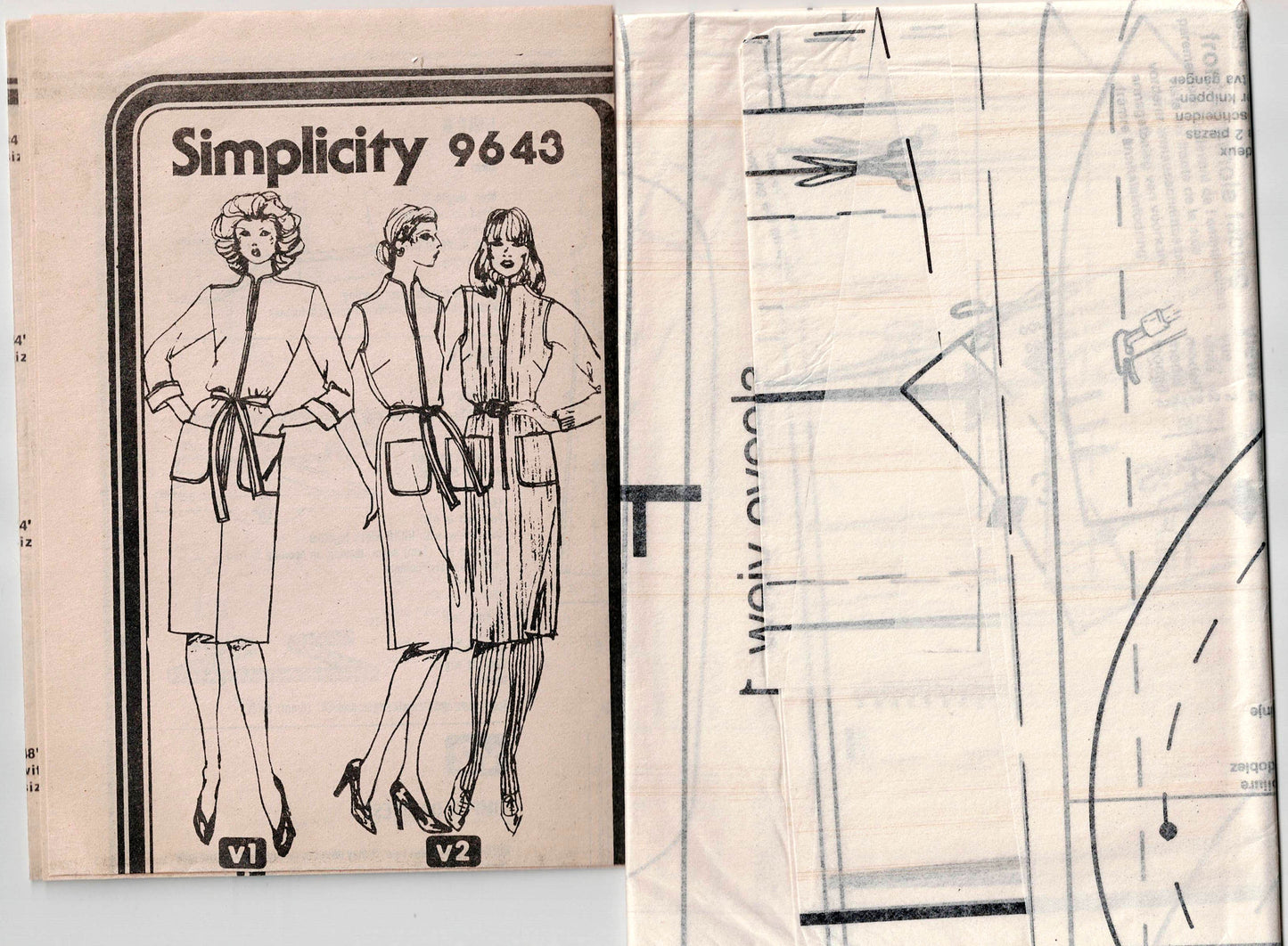 Simplicity 9643 Womens Funnel Neck Zip Front Dress or Pinafore 1980s Vintage Sewing Pattern Size 14 Bust 36 inches UNCUT Factory Folded