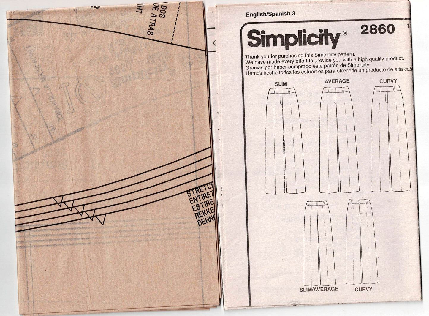 Simplicity 2860 Womens Amazing Fit Pants Out Of Print Sewing Pattern Size 14 - 22 UNCUT Factory Folded