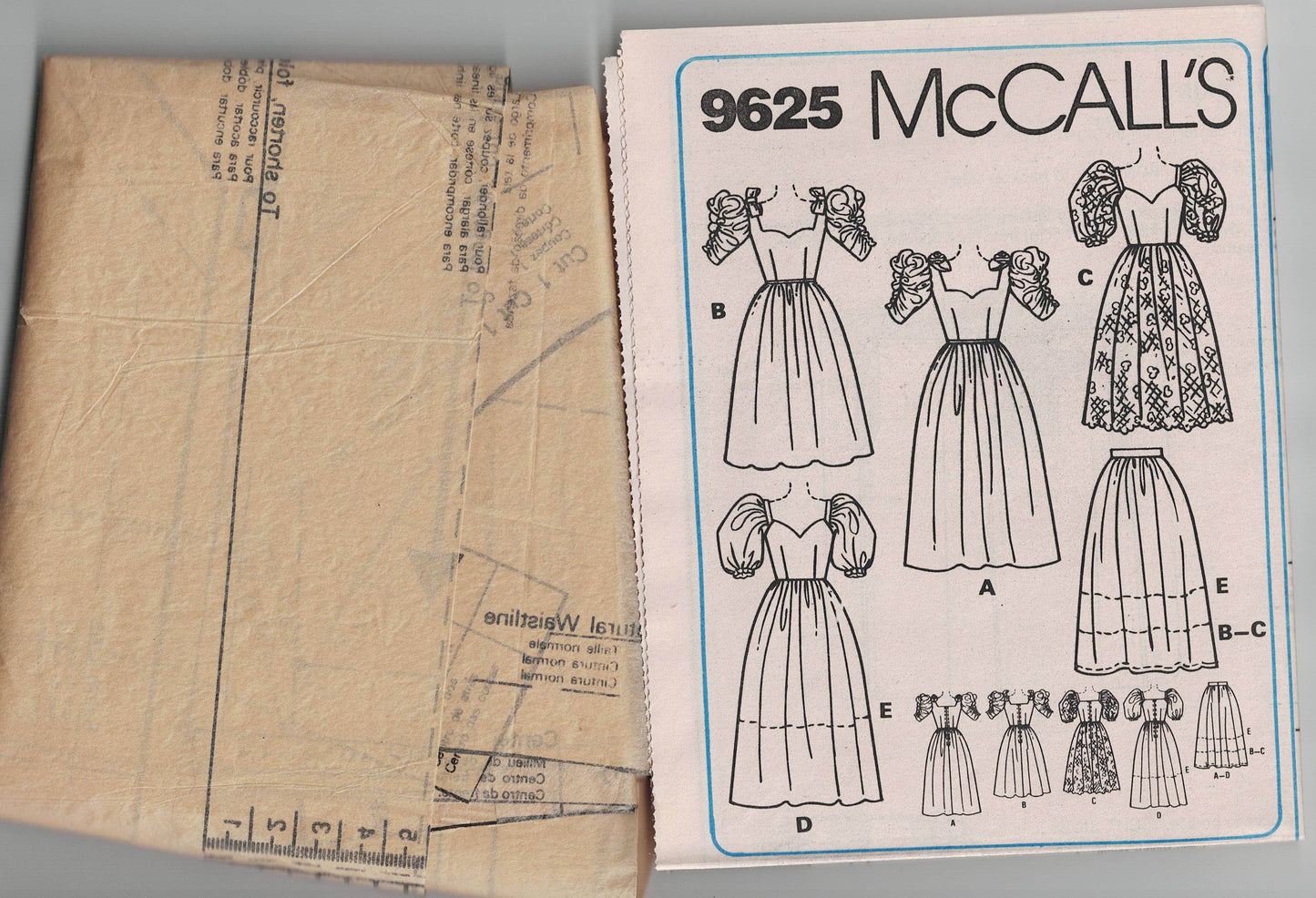 McCall's 9625 Womens Puffy Sleeved Sweetheart Neckline Evening Prom Bridesmaids Dress & Half Petticoat 1980s Vintage Sewing Pattern Size 12 Bust 34 inches