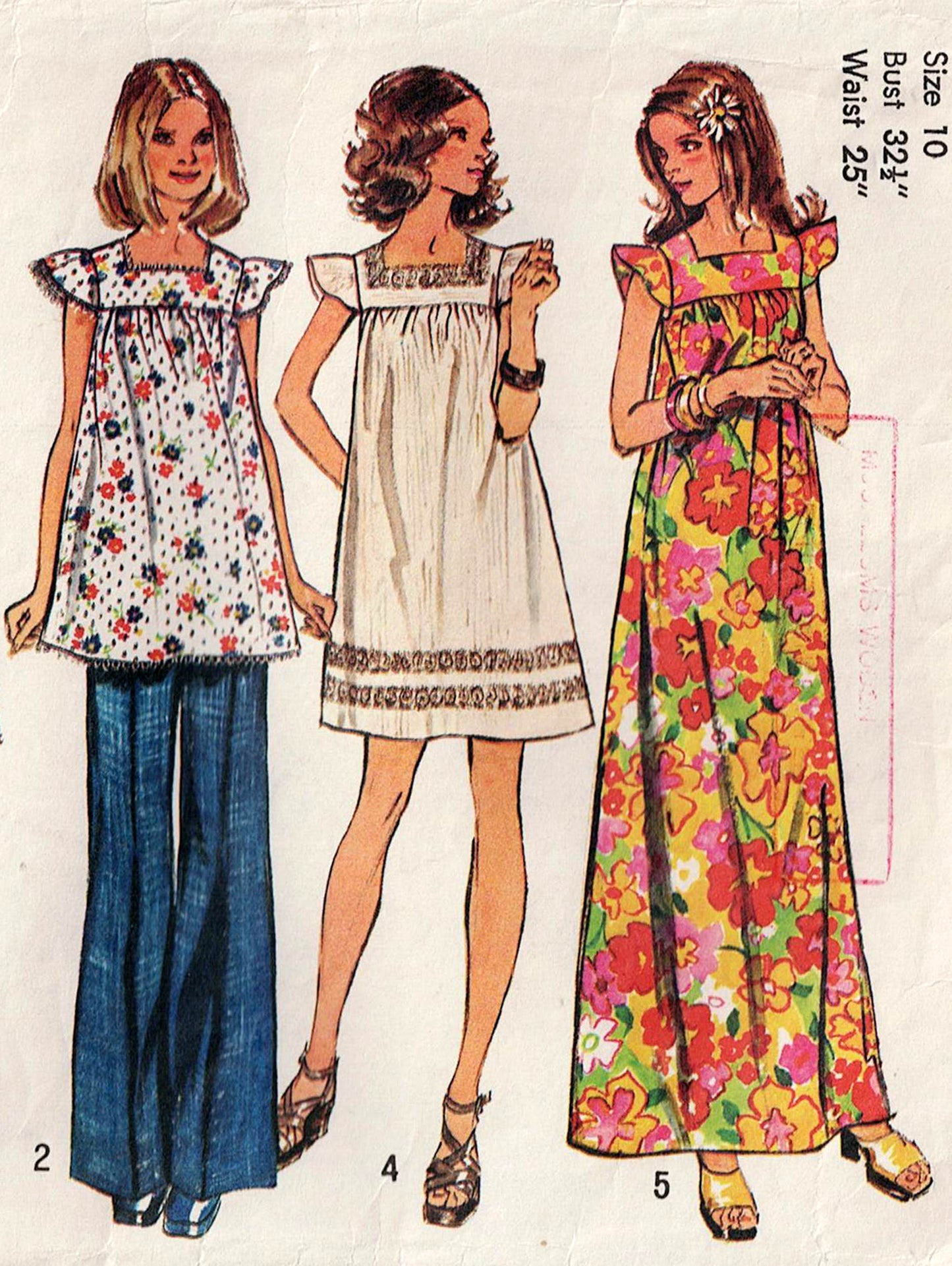 Simplicity 5756 Womens Retro Maternity Dress Tunic & Pants 1970s Vintage Sewing Pattern Size 12 Bust 32.5 inches