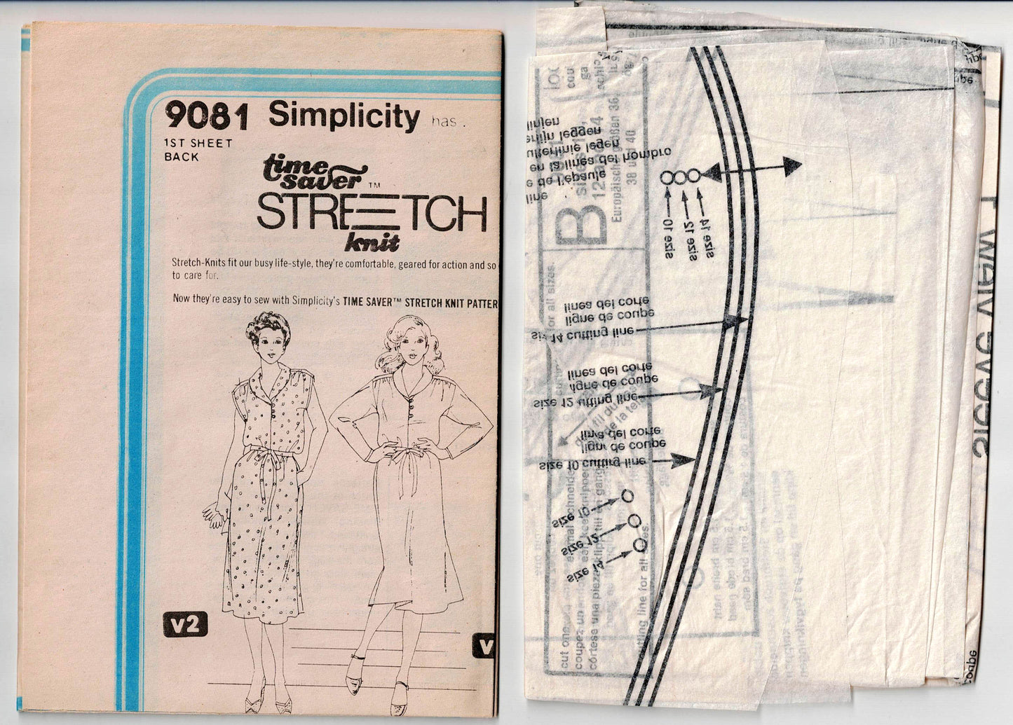 Simplicity 9081 Womens Pullover Shirtdress with Pockets 1970s Vintage Sewing Pattern Size 10 Bust 32.5 inches