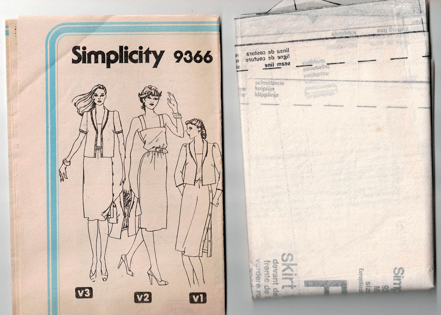 Simplicity 9366 Womens Side Buttoned Sundress & Jacket 1980s Vintage Sewing Pattern Size 14 Bust 36 inches