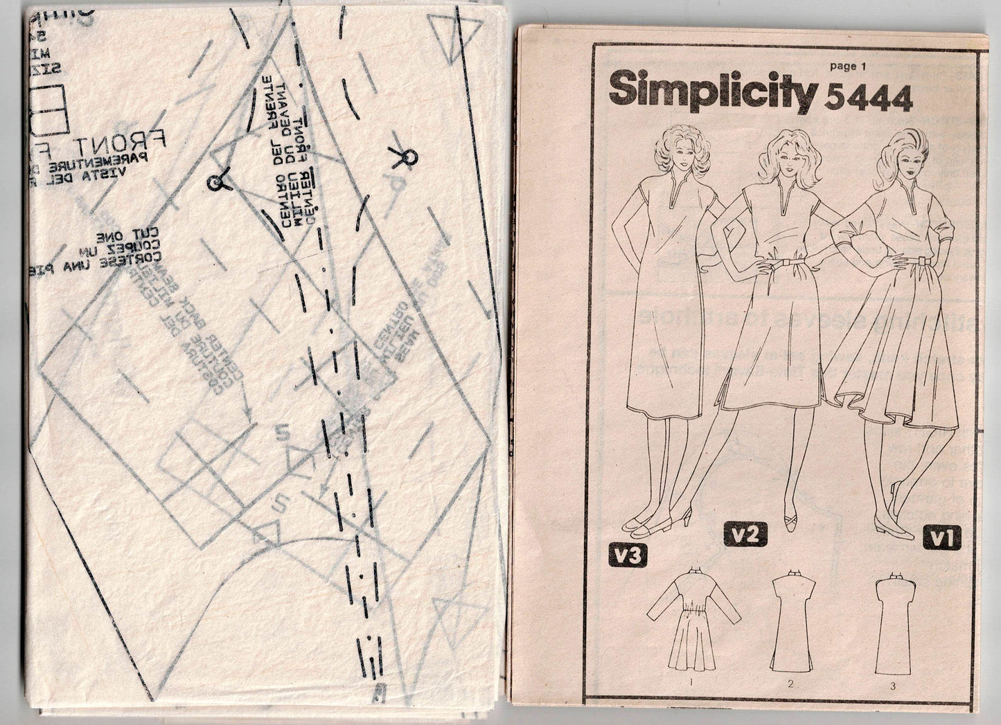 Simplicity 5444 Womens EASY Stretch Pullover Dress 1980s Vintage Sewing Pattern Size 12 Bust 34 Inches