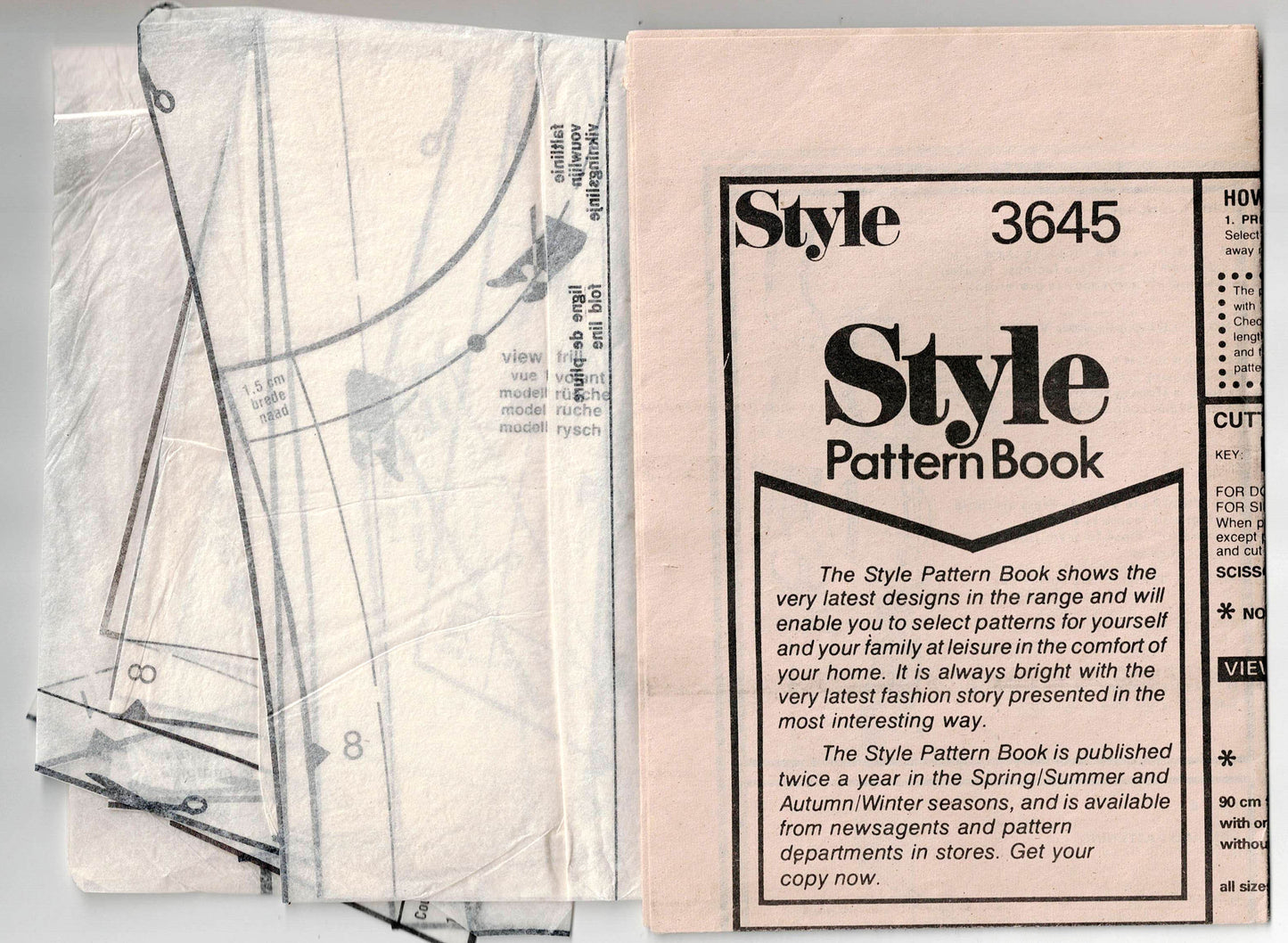 Style 3645 Womens Cap Sleeved Summer Blouses 1980s Vintage Sewing Pattern Size 18 Bust 40 inches