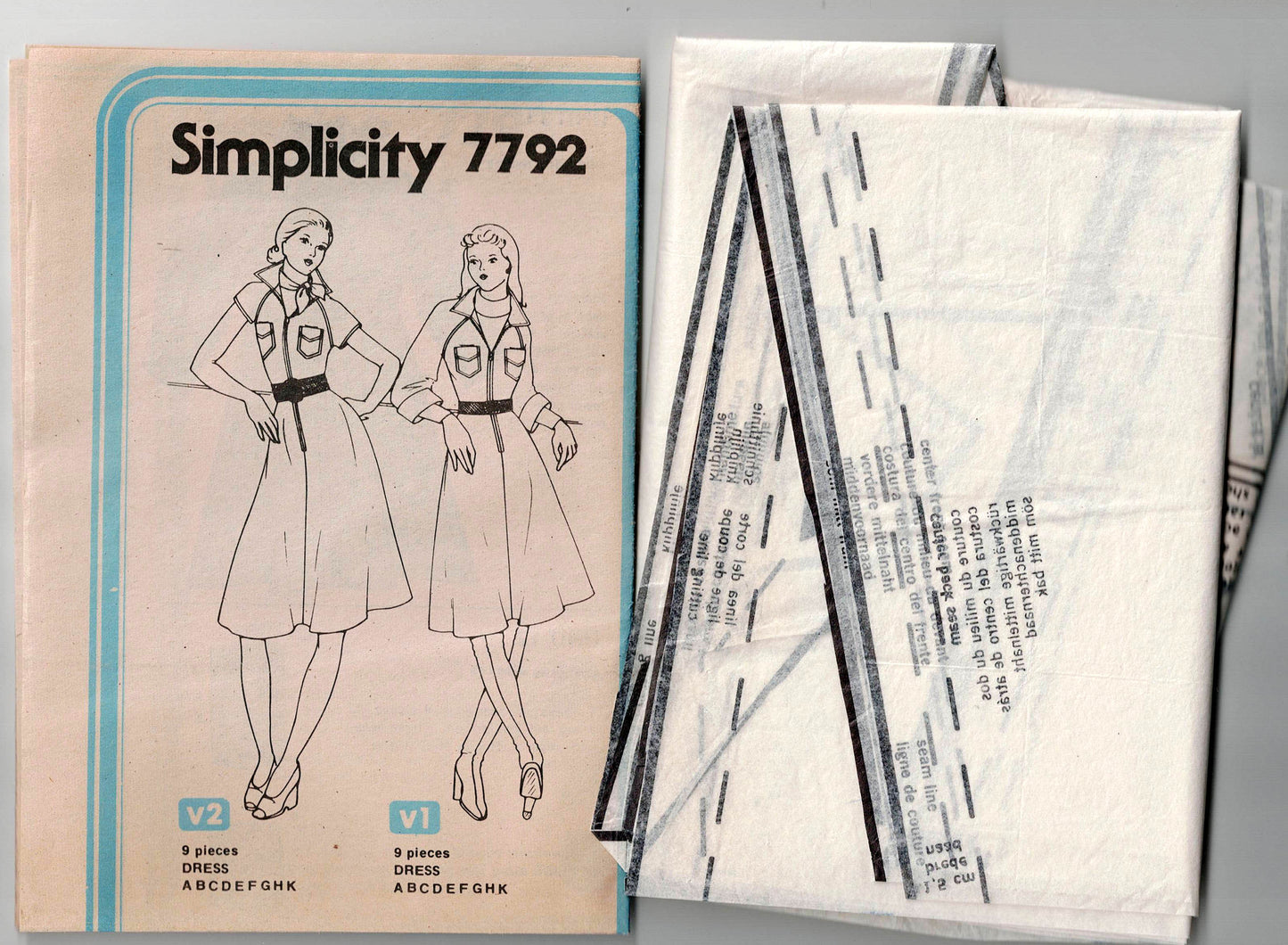 Simplicity 7792 Womens JIFFY Zip Front Raglan Sleeved Dress 1970s Vintage Sewing Pattern Size 14 Bust 36 Inches