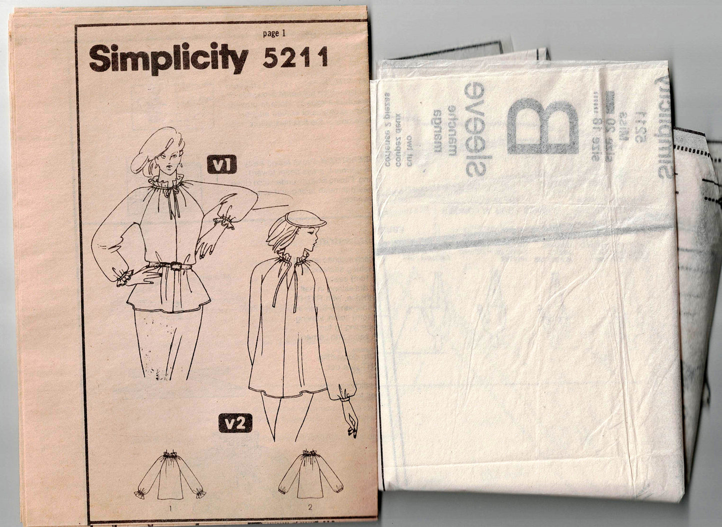 Simplicity 5211 Womens JIFFY Pullover Raglan Sleeved Top 1980s Vintage Sewing Pattern Size 18 & 20