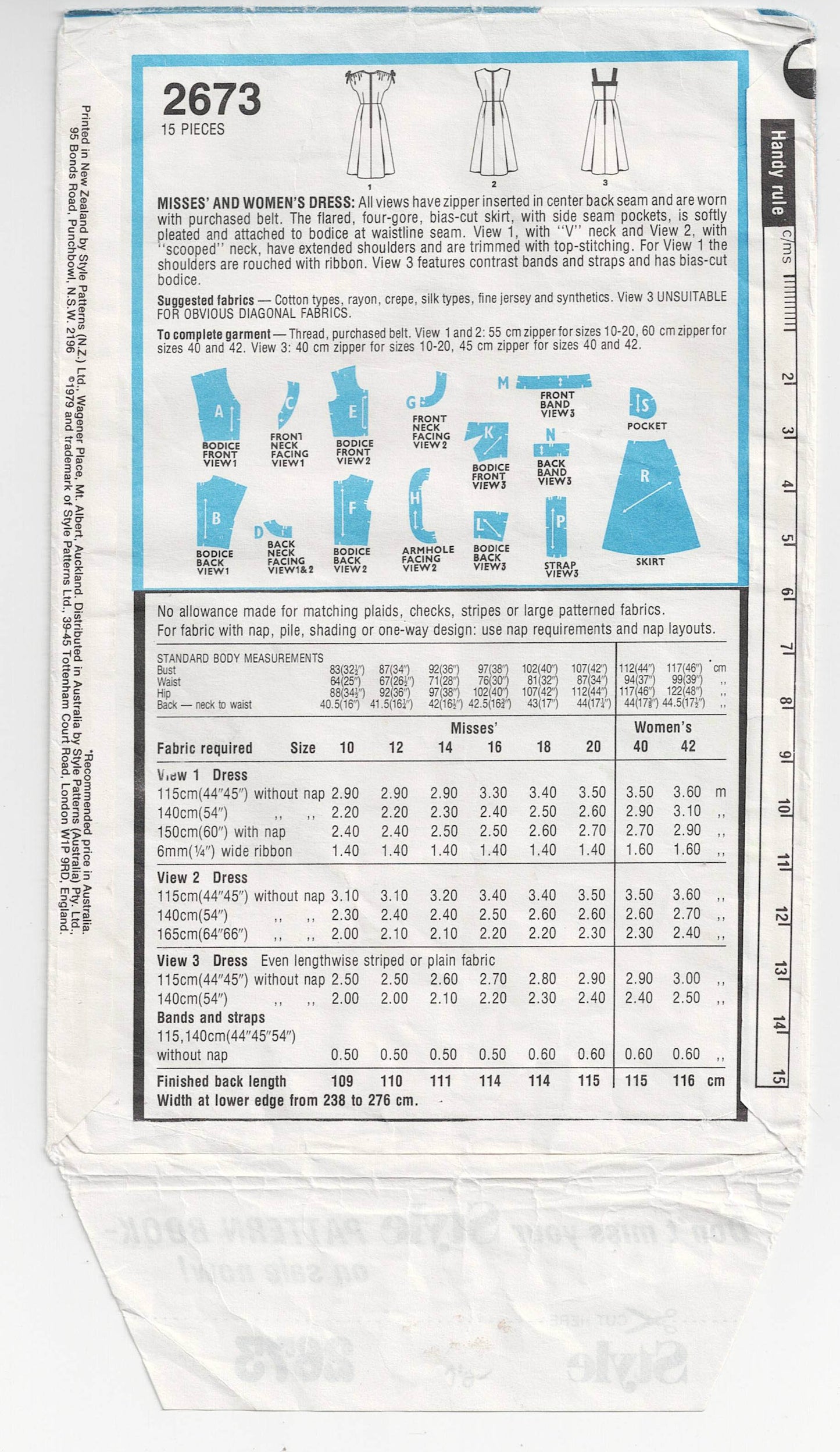 Style 2673 Womens Sundress in 3 Styles 1980s Vintage Sewing Pattern Size 12 Bust 34 inches