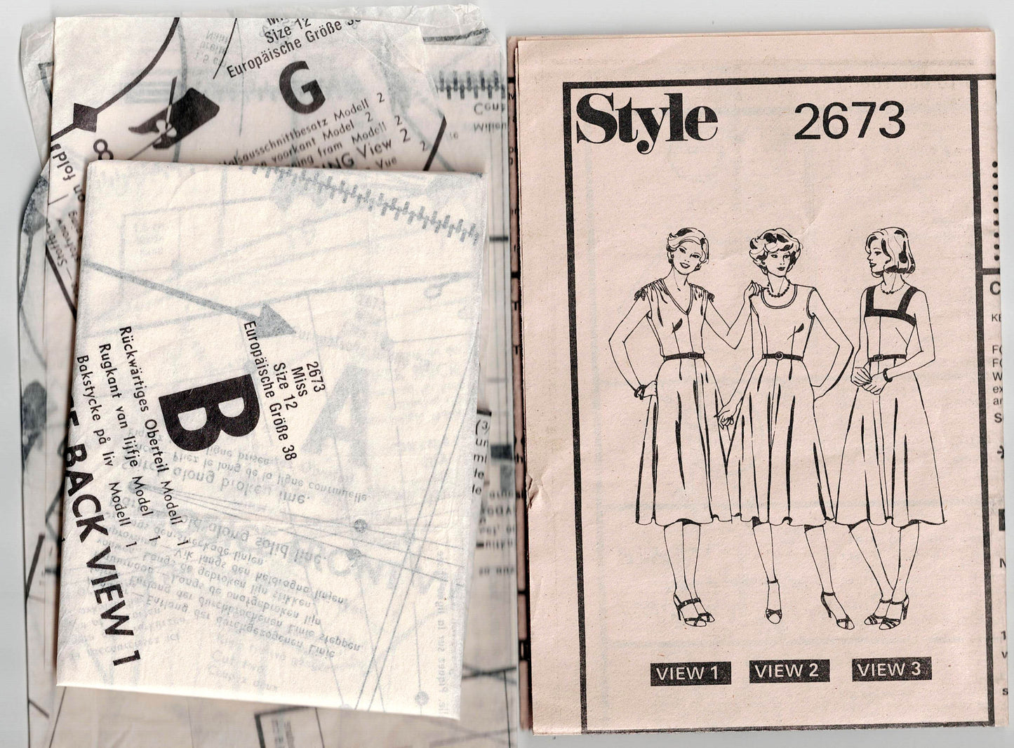 Style 2673 Womens Sundress in 3 Styles 1980s Vintage Sewing Pattern Size 12 Bust 34 inches