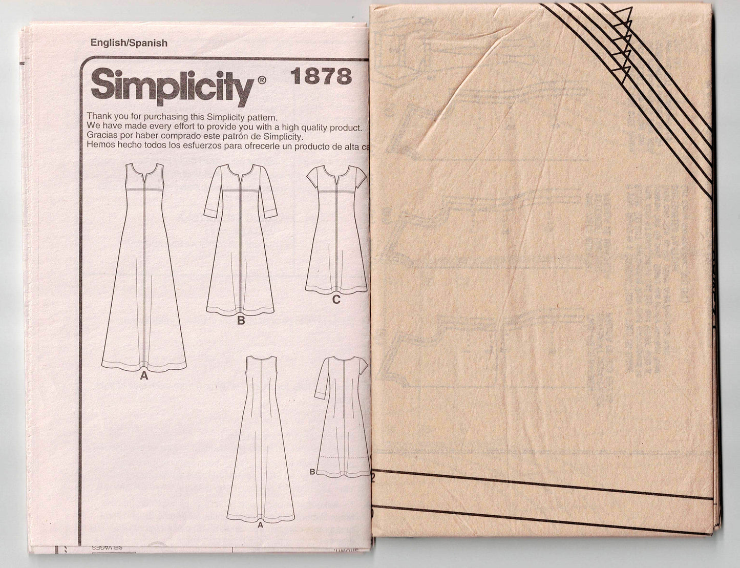 Simplicity 1878 LISETTE Womens EASY Shift Dress Out Of Print Sewing Pattern Size 14 - 22 UNCUT Factory Folded