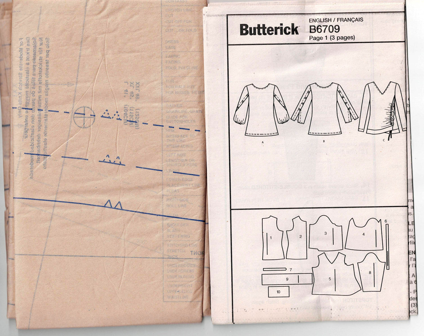 Butterick 6709 Womens Stretch Tops with Sleeve Variations Out Of Print Sewing Pattern Size 16 - 26 UNCUT Factory Folded