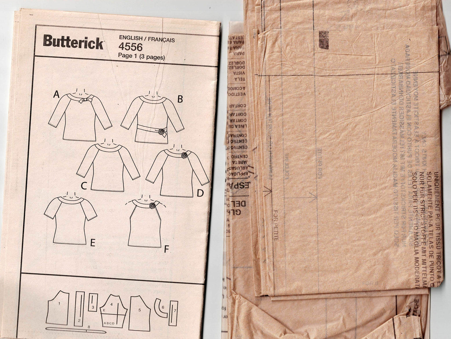 Butterick 4556 Womens Summer Tops Out Of Print Sewing Pattern Size 18W - 24W UNCUT Factory Folded