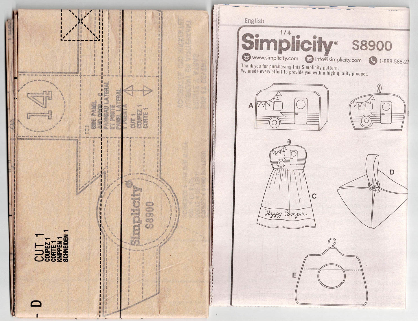 Simplicity 8900 RETRO Caravan Inspired Kitchen Accessories Out Of Print Sewing Pattern UNCUT Factory Folded