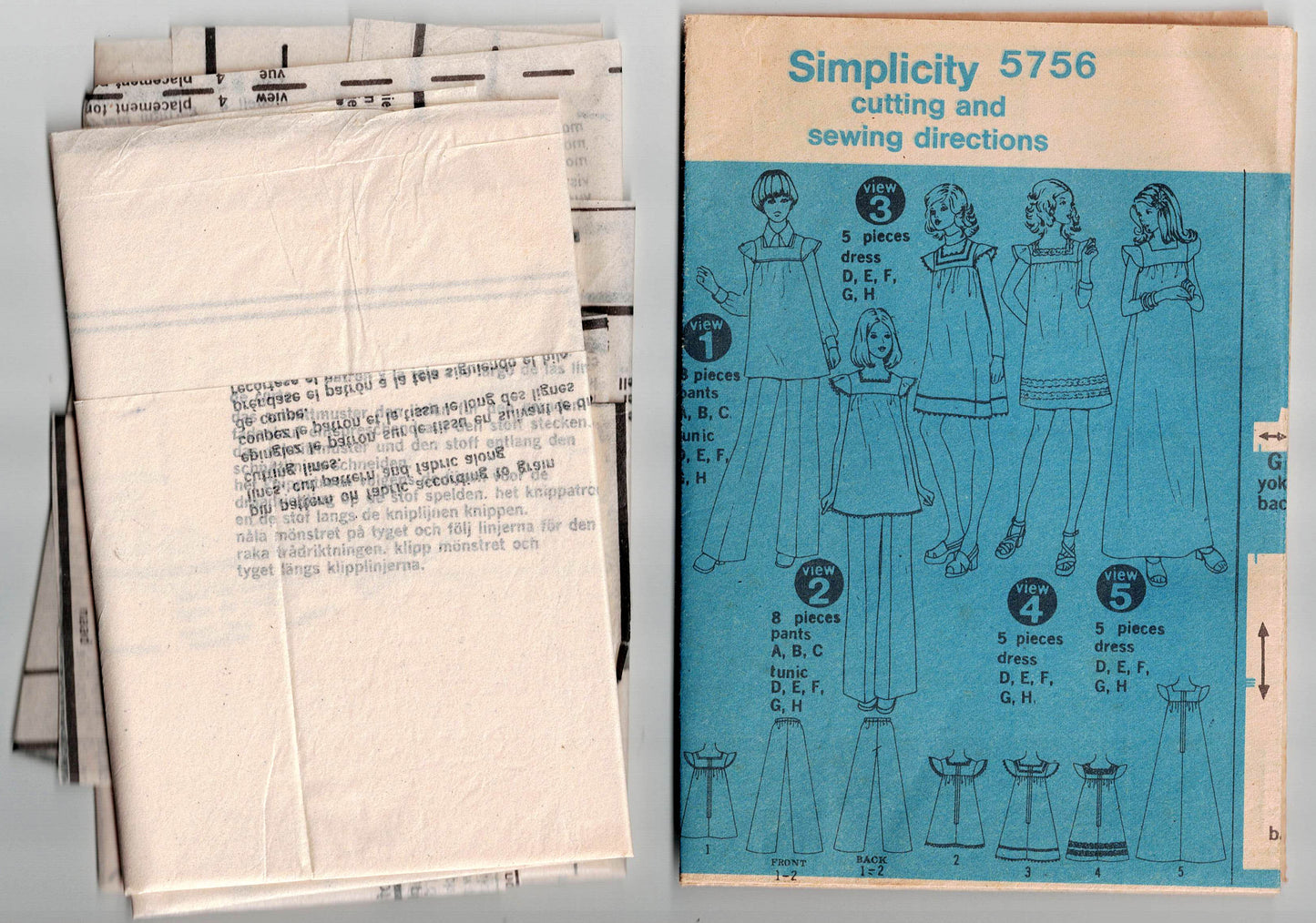 Simplicity 5756 Womens Retro Maternity Dress Tunic & Pants 1970s Vintage Sewing Pattern Size 10 Bust 32.5 inches