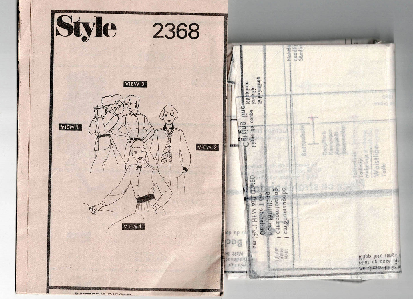 Style 2368 Womens Set Of Shirts 1970s Vintage Sewing Pattern Size 14 Bust 36 inches